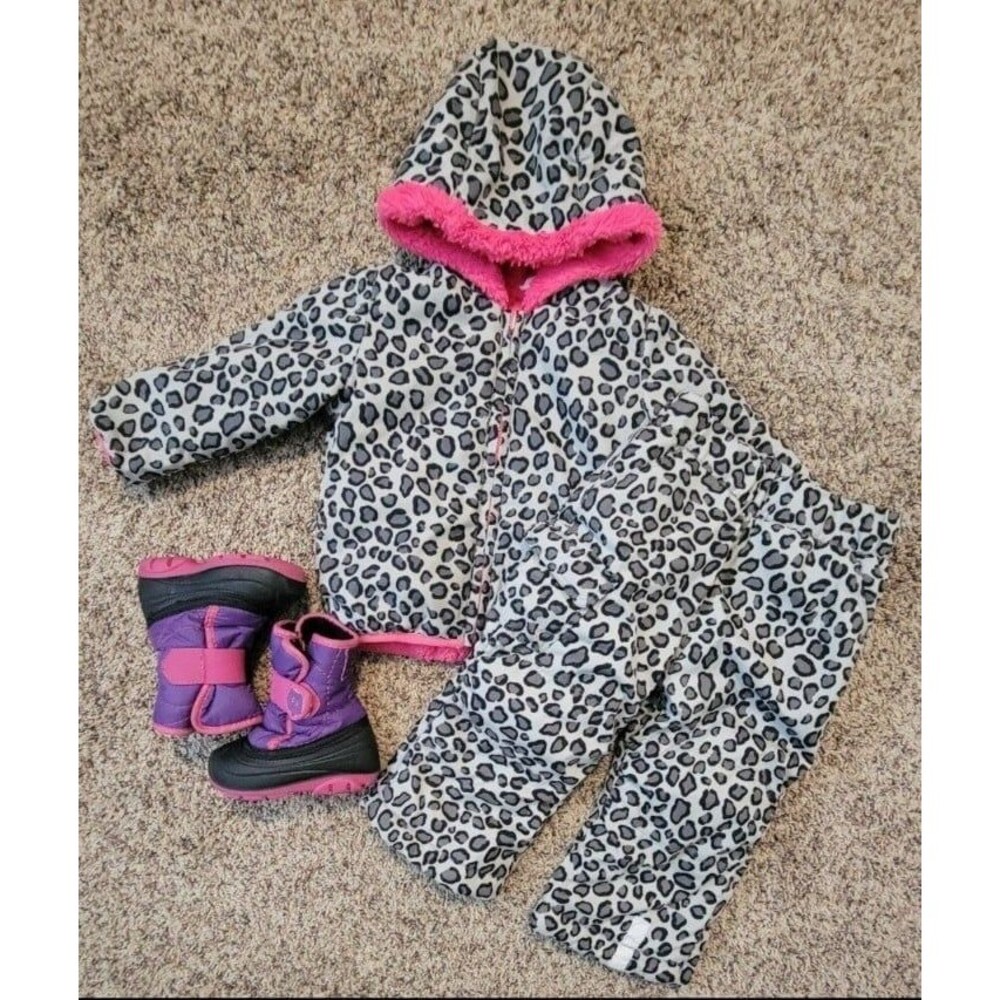 HANNA ANDERSSON leopard snowsuit & KAMIK snowboots